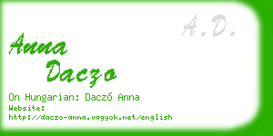 anna daczo business card